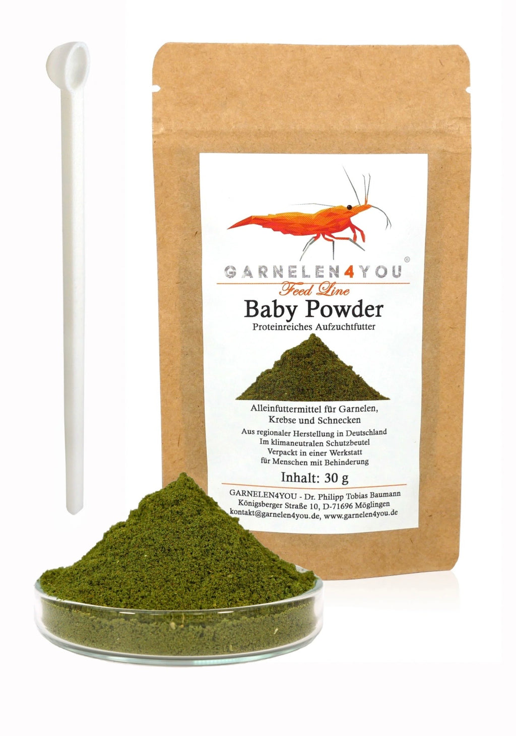 GARNELEN4YOU® Baby Powder | proteinreiches Aufzuchtfutter | Premium Staubfutter