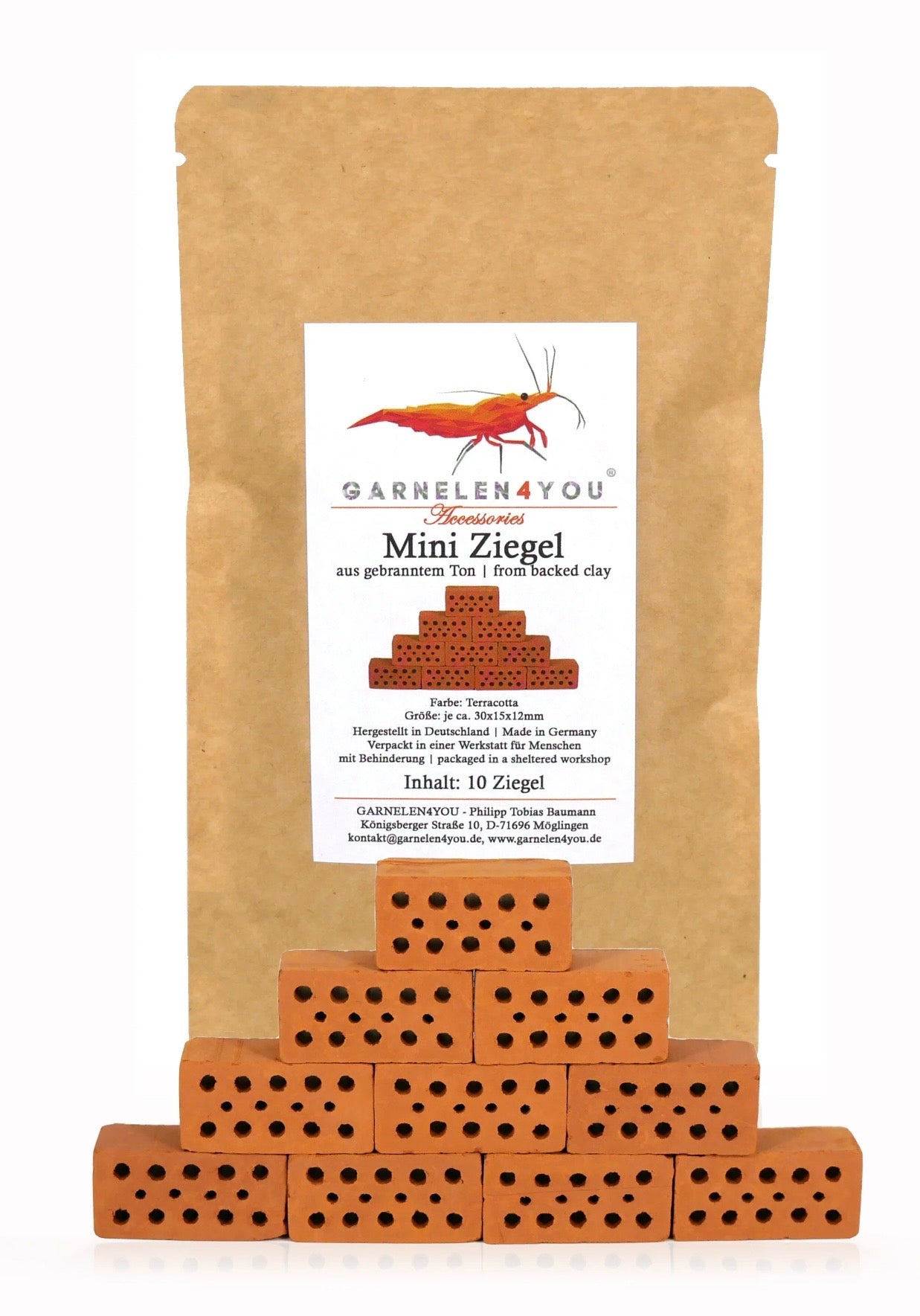 GARNELEN4YOU® Mini Ziegel | Premium Garnelen-Backsteine